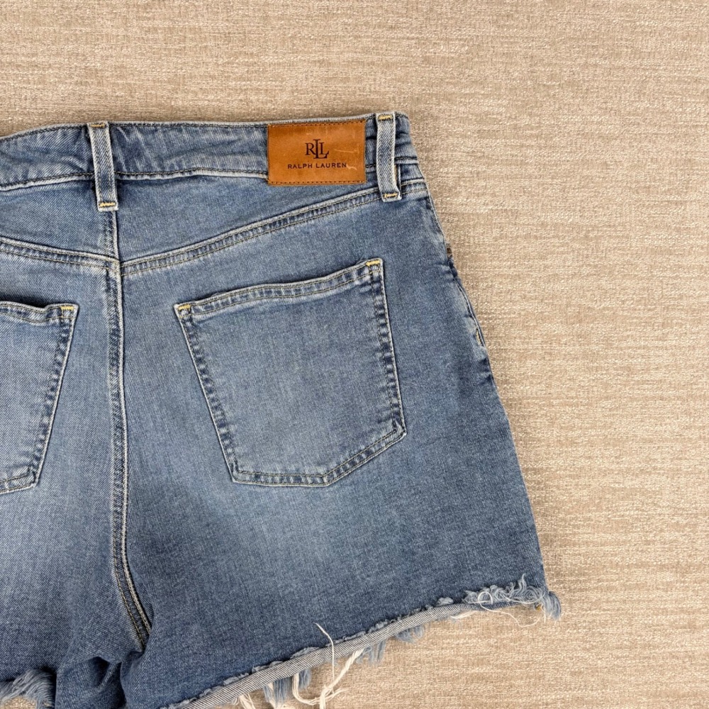 Ralph Lauren Denim Cutoff Shorts Womens 10 Blue Frayed Hem EUC Americana Indie